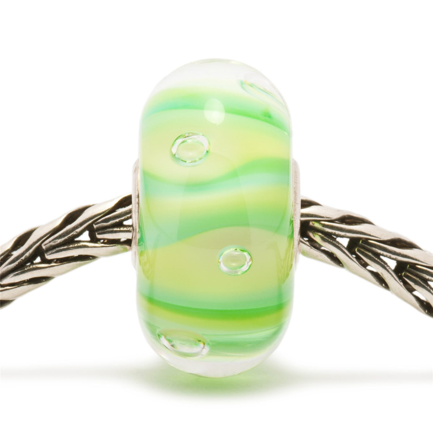 Green Stripe Bubble Bead