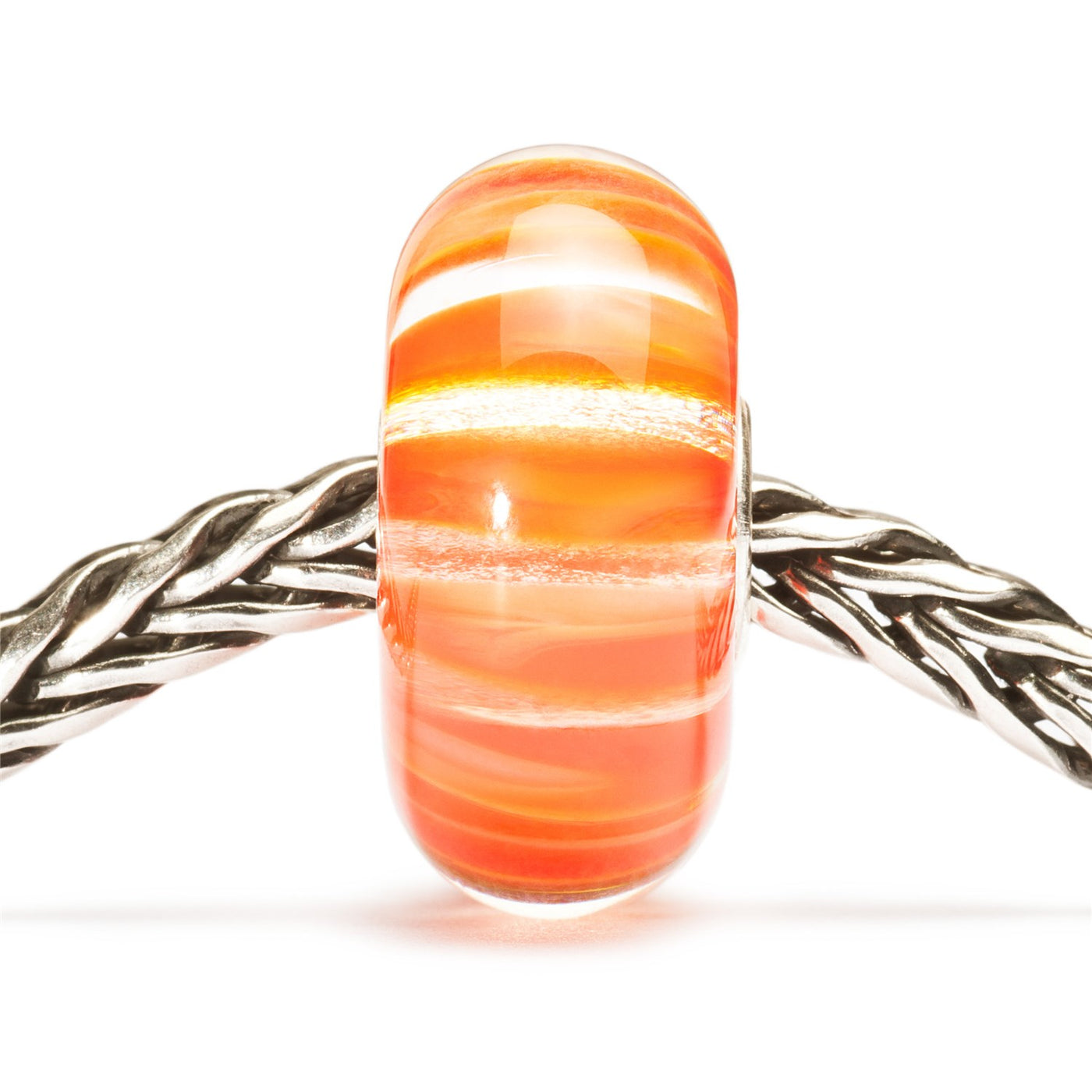 Clear Coral Stripe Bead